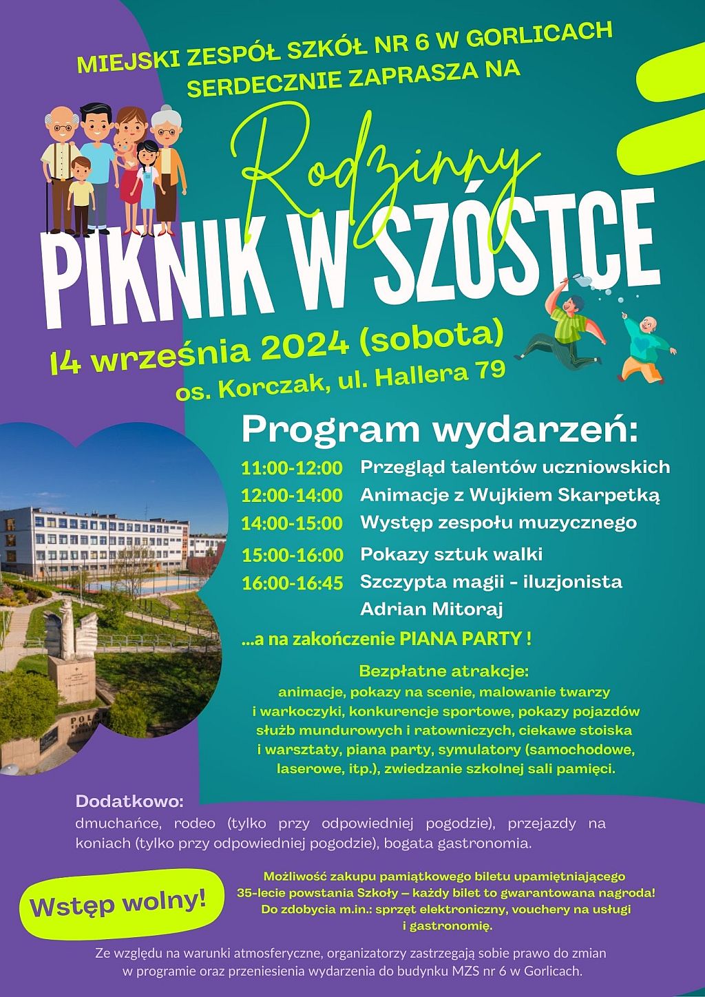 Zapraszamy na Rodzinny Piknik w „Szóstce”!